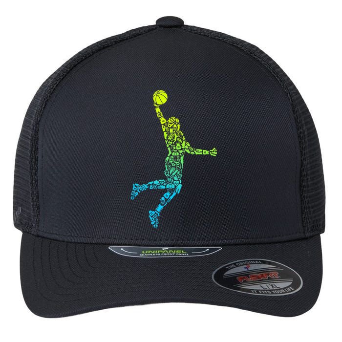 Basketball Players Dunking Flexfit Unipanel Trucker Cap