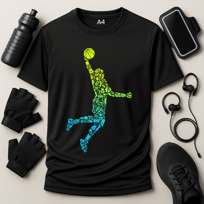 Basketball Players Dunking Cooling Performance Crew T-Shirt