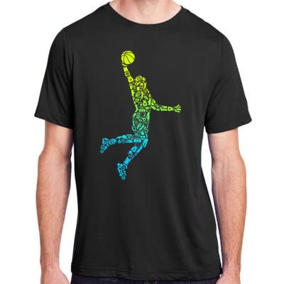 Basketball Players Dunking Adult ChromaSoft Performance T-Shirt