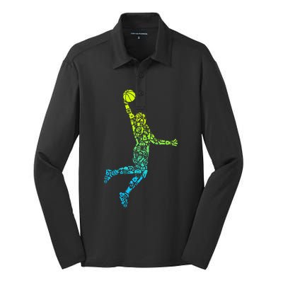 Basketball Players Dunking Silk Touch Performance Long Sleeve Polo