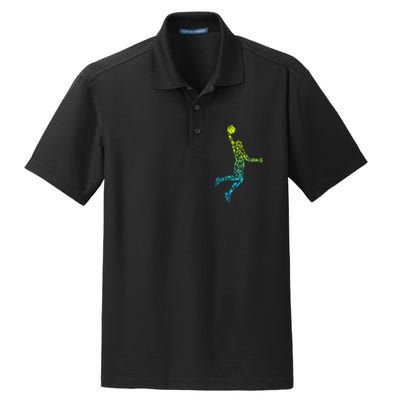 Basketball Players Dunking Dry Zone Grid Polo