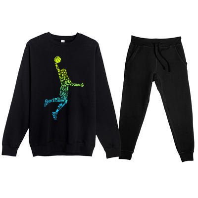 Basketball Players Dunking Premium Crewneck Sweatsuit Set