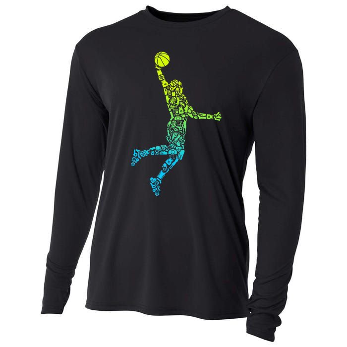 Basketball Players Dunking Cooling Performance Long Sleeve Crew