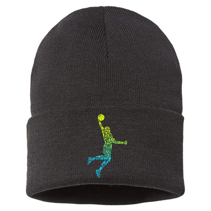 Basketball Players Dunking Sustainable Knit Beanie