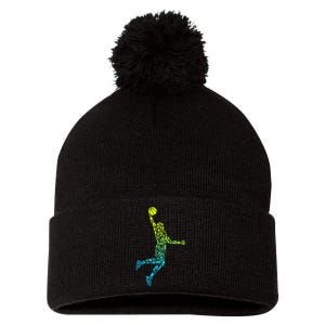 Basketball Players Dunking Pom Pom 12in Knit Beanie