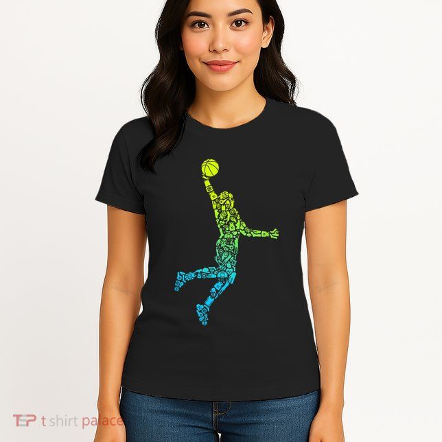 Basketball Players Dunking Womens T-Shirt
