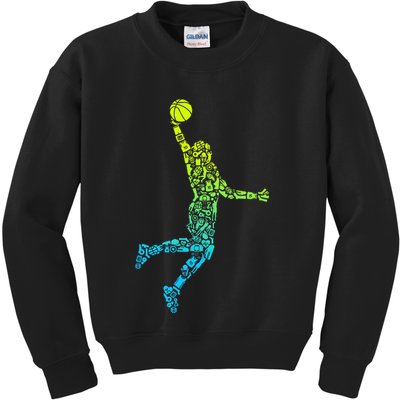 Basketball Players Dunking Kids Sweatshirt