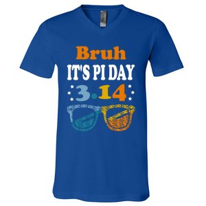 Bruh Pi Day 3 14 Math Teacher Pi Day Teachers Math Lover Gift V-Neck T-Shirt