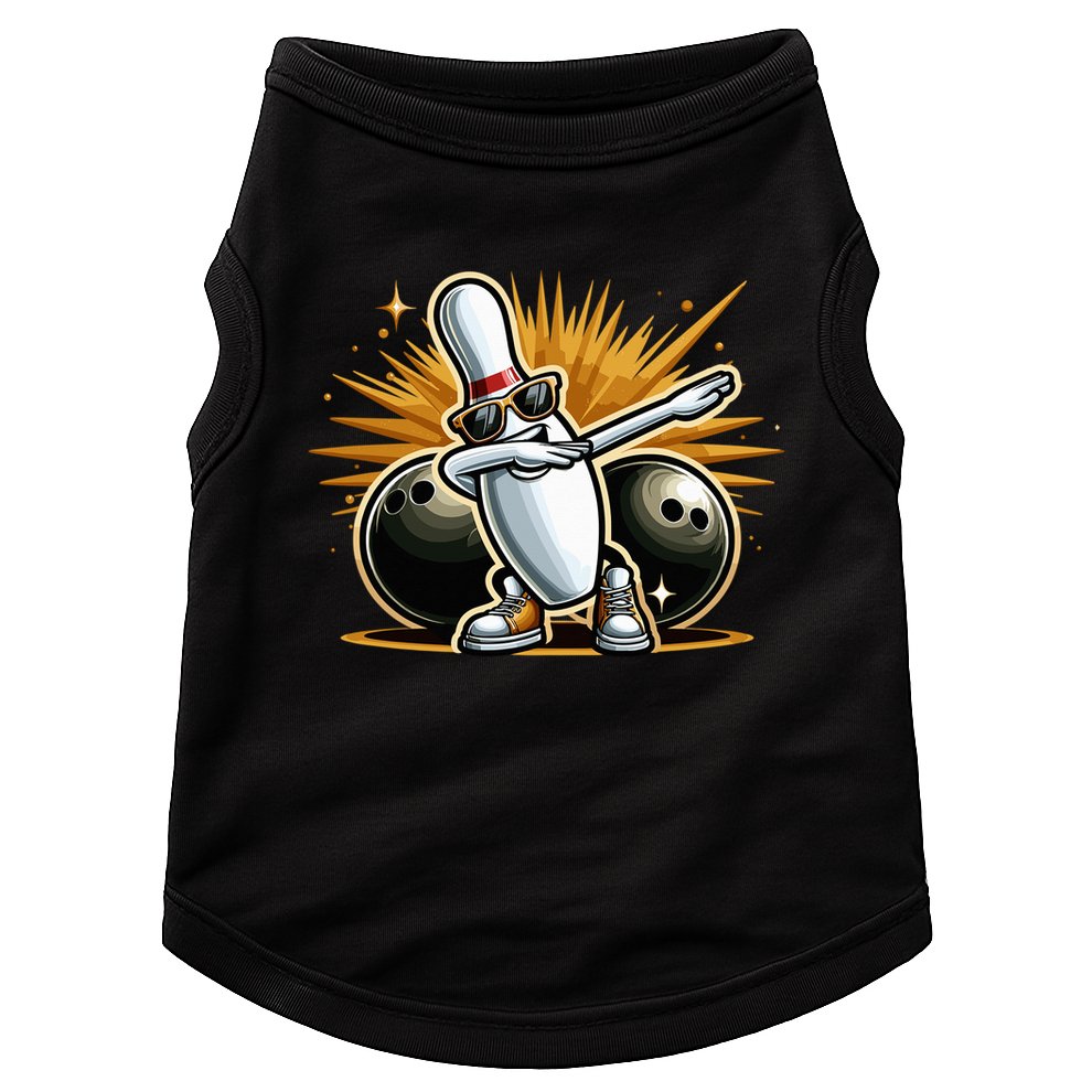 Bowling Pin Dabbing Sunglasses Bowler Player Doggie Tank