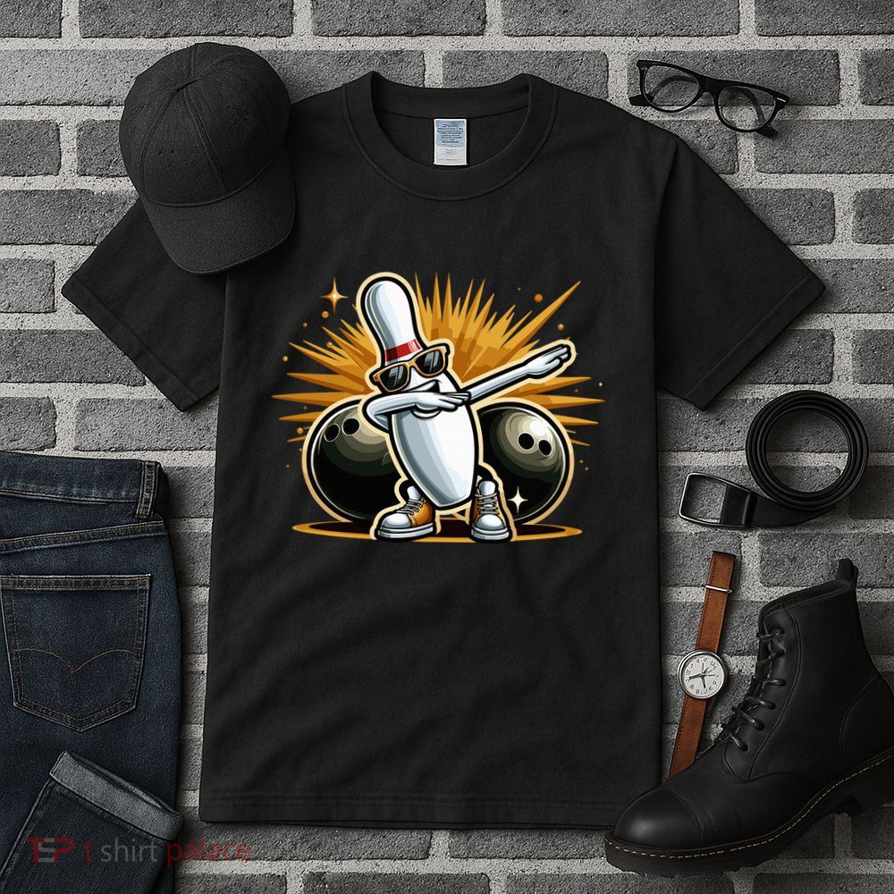 Bowling Pin Dabbing Sunglasses Bowler Player Tall T-Shirt