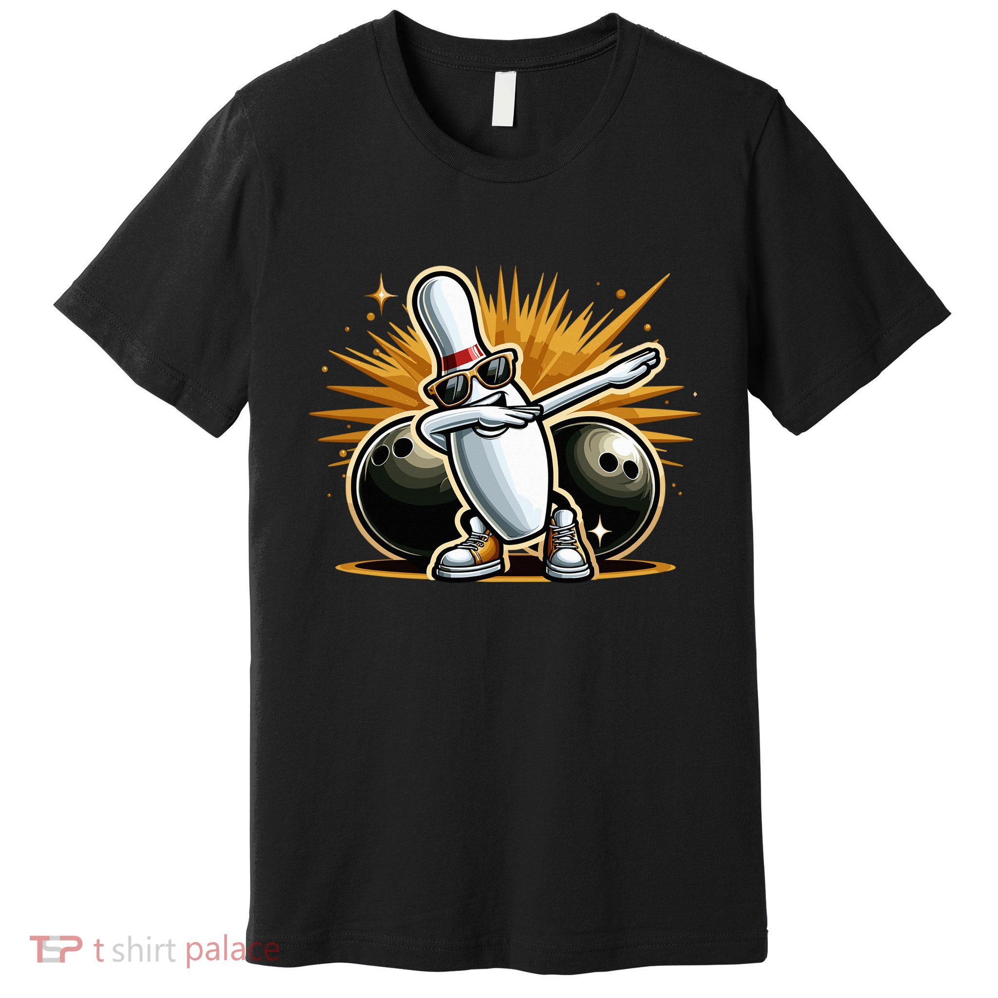 Bowling Pin Dabbing Sunglasses Bowler Player Premium T-Shirt