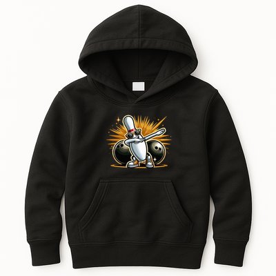 Bowling Pin Dabbing Sunglasses Bowler Player Kids Hoodie