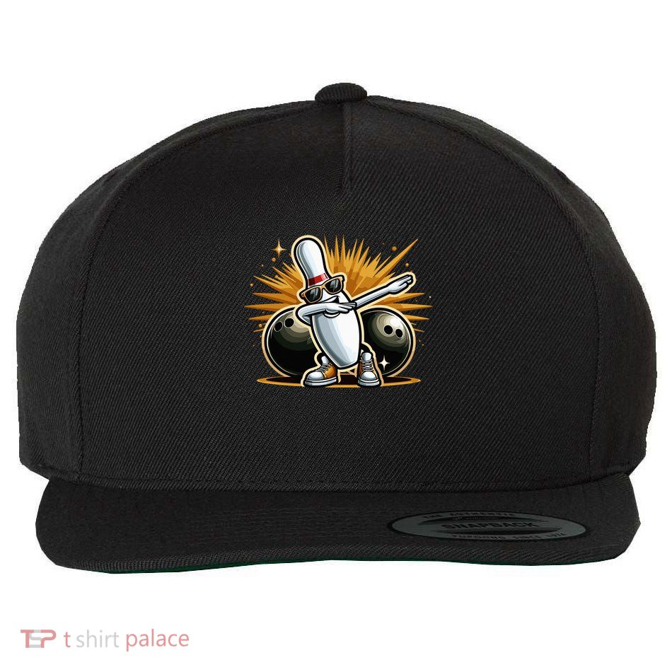 Bowling Pin Dabbing Sunglasses Bowler Player Wool Snapback Cap