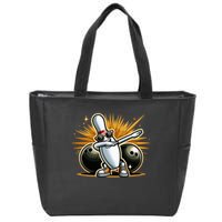 Bowling Pin Dabbing Sunglasses Bowler Player Zip Tote Bag
