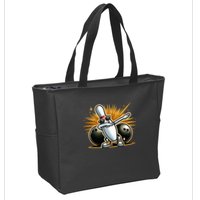 Bowling Pin Dabbing Sunglasses Bowler Player Zip Tote Bag