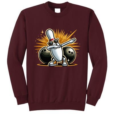 Bowling Pin Dabbing Sunglasses Bowler Player Tall Sweatshirt