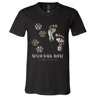 Brown Paws Dog Rescue funny animal lover V-Neck T-Shirt