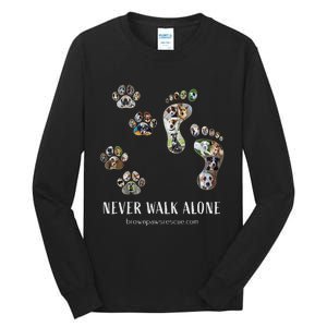 Brown Paws Dog Rescue funny animal lover Tall Long Sleeve T-Shirt