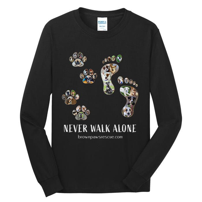 Brown Paws Dog Rescue funny animal lover Tall Long Sleeve T-Shirt