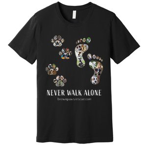 Brown Paws Dog Rescue funny animal lover Premium T-Shirt