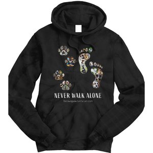 Brown Paws Dog Rescue funny animal lover Tie Dye Hoodie