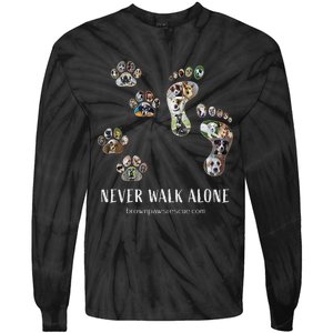 Brown Paws Dog Rescue funny animal lover Tie-Dye Long Sleeve Shirt