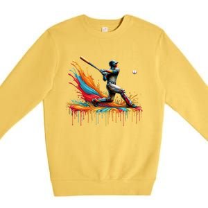 Baseball Player Drip Baseball Baseball Lover Cute Gift Premium Crewneck Sweatshirt