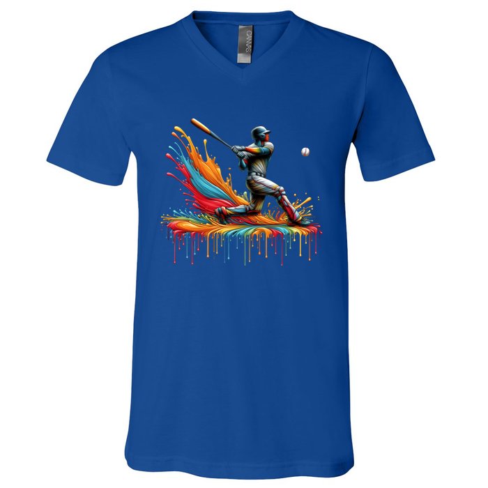 Baseball Player Drip Baseball Baseball Lover Cute Gift V-Neck T-Shirt