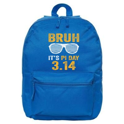 Bruh Pi Day 3 14 Pi Symbol Funny Pi Day Teachers Math Lovers Gift 16 in Basic Backpack