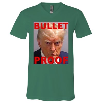 Bullet Proof Donald Trump 2024 Fight Fight Fight Trump Rally V-Neck T-Shirt