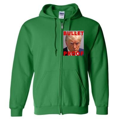 Bullet Proof Donald Trump 2024 Fight Fight Fight Trump Rally Full Zip Hoodie