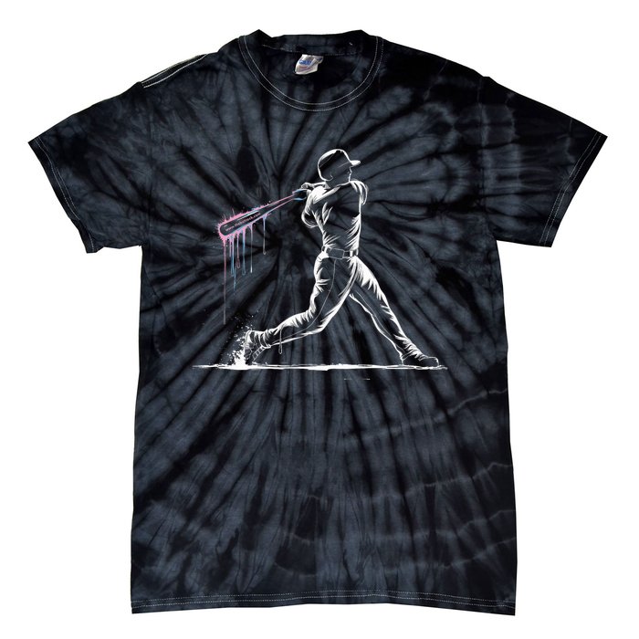 Baseball Player Drip Tie-Dye T-Shirt