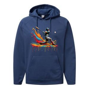 Baseball Player Drip Baseball Baseball Lover Cute Gift Performance Fleece Hoodie