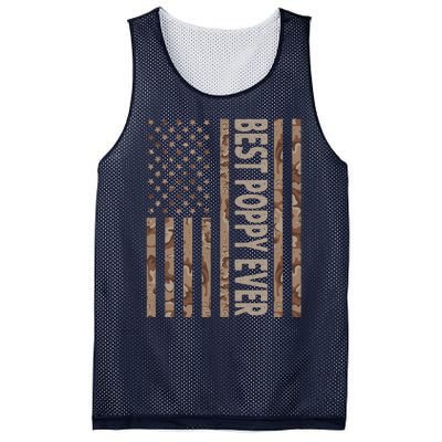 Best Poppy Ever US American Flag Funny Grandpa Father's Day Mesh Reversible Basketball Jersey Tank