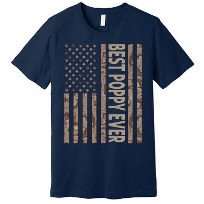 Best Poppy Ever US American Flag Funny Grandpa Father's Day Premium T-Shirt