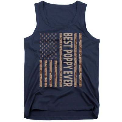 Best Poppy Ever US American Flag Funny Grandpa Father's Day Tank Top