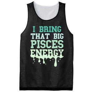 Big Pisces Energy Drip Women Zodiac Sign Birthday Season Mesh Reversible Basketball Jersey Tank