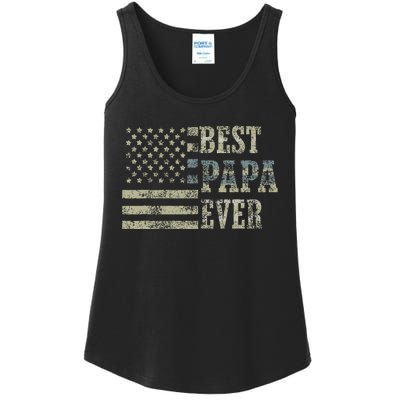 Best Papa Ever American Flag Usa Flag Ladies Essential Tank