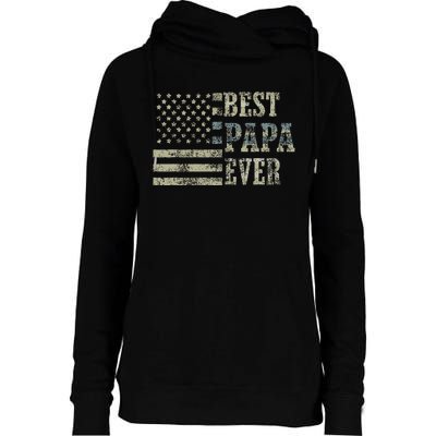 Best Papa Ever American Flag Usa Flag Womens Funnel Neck Pullover Hood