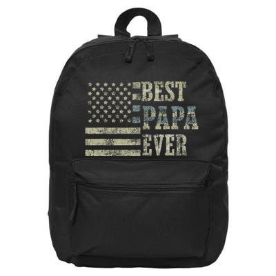 Best Papa Ever American Flag Usa Flag 16 in Basic Backpack