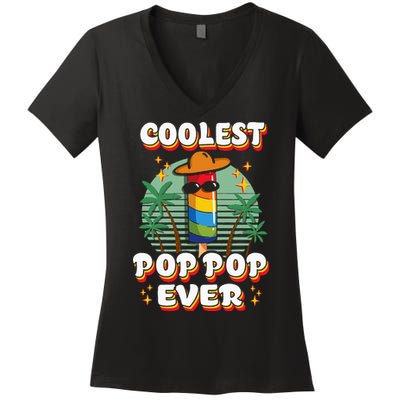 Best Pop Ever Pop Pop Popsicle PopPop Coolest Pop It Women's V-Neck T-Shirt