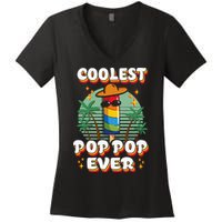 Best Pop Ever Pop Pop Popsicle PopPop Coolest Pop It Women's V-Neck T-Shirt