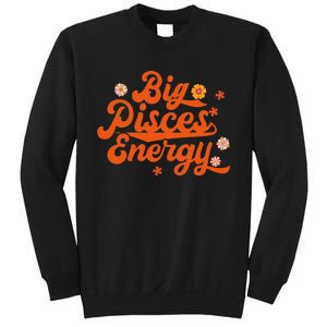 Big Pisces Energy Groovy Zodiac Sign Astrology Horoscope Sweatshirt