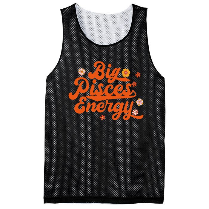 Big Pisces Energy Groovy Zodiac Sign Astrology Horoscope Mesh Reversible Basketball Jersey Tank