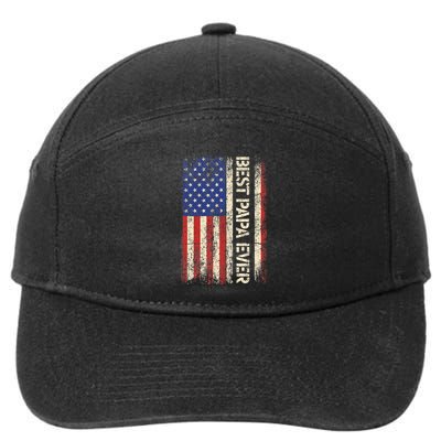 Best Papa Ever US American Flag Gifts For Father's Day 7-Panel Snapback Hat
