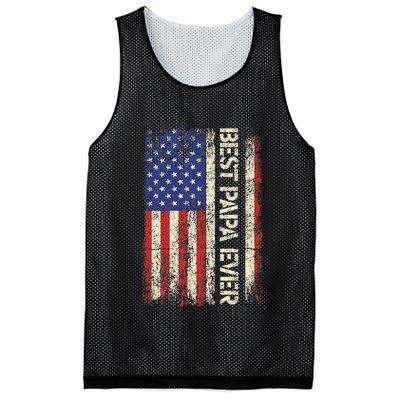 Best Papa Ever US American Flag Gifts For Father's Day Mesh Reversible Basketball Jersey Tank