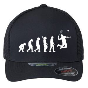 Badminton Player Evolution Shuttlecock Badminton Racket Gift Flexfit Unipanel Trucker Cap