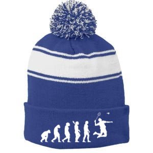 Badminton Player Evolution Shuttlecock Badminton Racket Gift Stripe Pom Pom Beanie