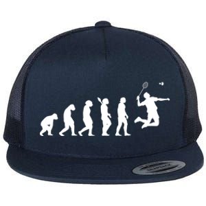 Badminton Player Evolution Shuttlecock Badminton Racket Gift Flat Bill Trucker Hat