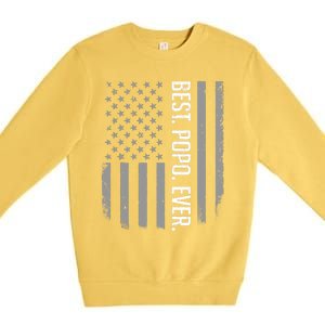 Best Popo Ever US American Flag Gifts For Father's Day Premium Crewneck Sweatshirt